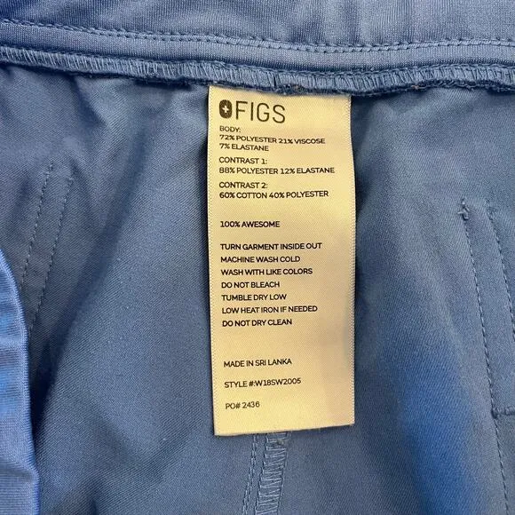 Figs Zamora Jogger Scrub Pants Light‎ Blue Size Large - Image 5