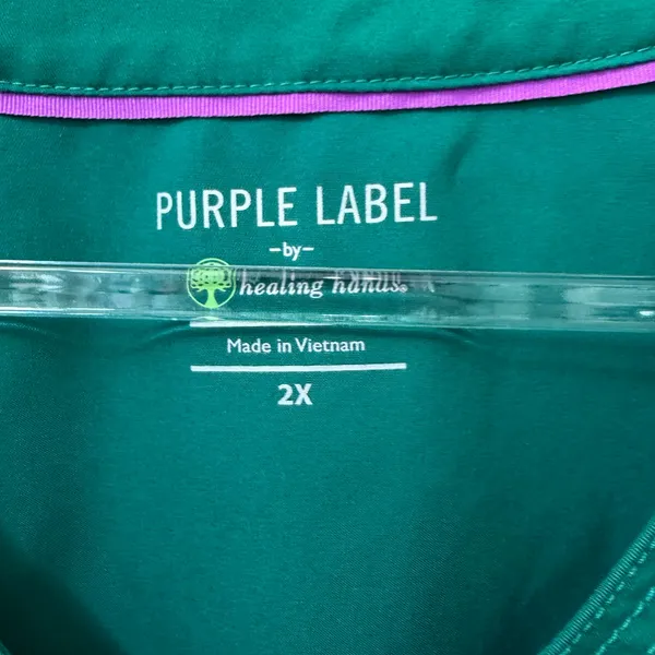 Healing Hands Purple Label Scrub Top Size 2X Hunter Green Womens Healthcare - Image 3