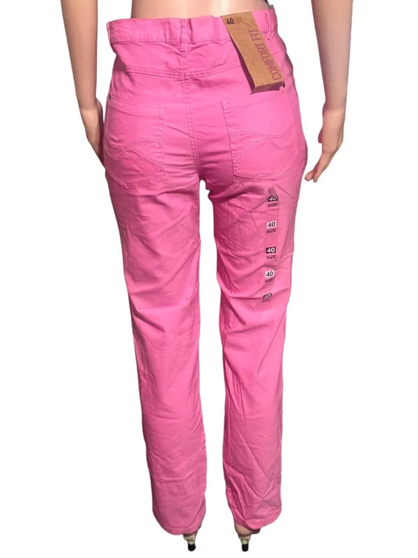Comfort fit Women's pink high waist straight leg pant size L,XL - Image 4