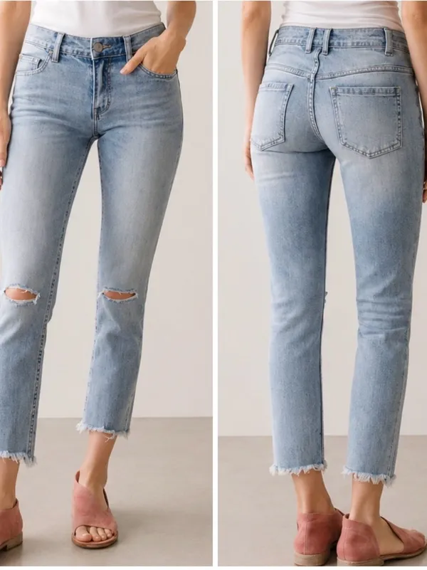 Free People Destroyed Skinny Jean Sitka - Image 7