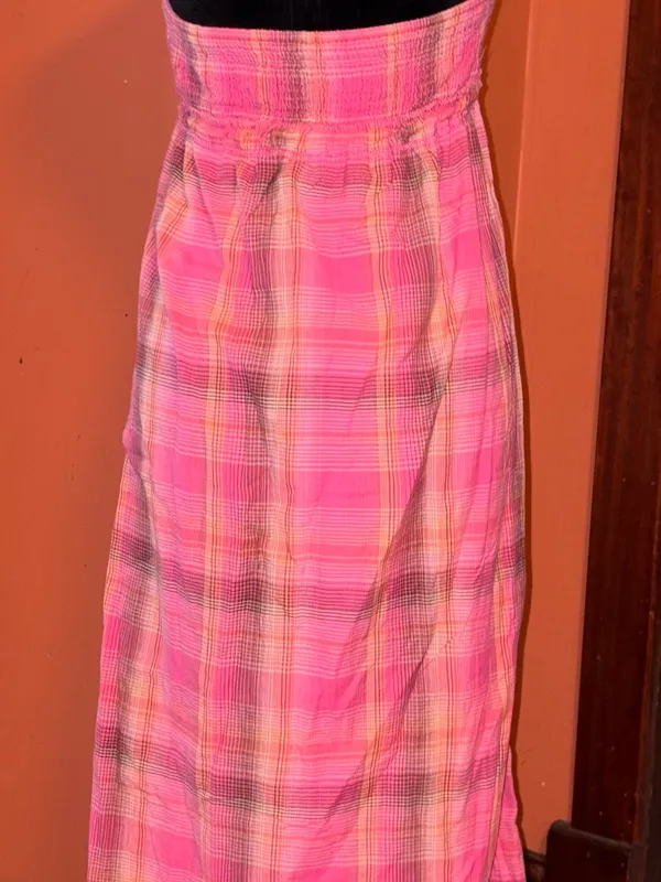 H&M Y2K Pink Plaid Maxi dress - Image 5