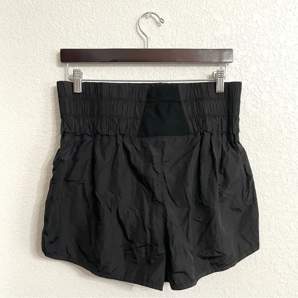 Free People Movement Womens Shorts Black High Waist Wide Band Lined Size XL - Image 2