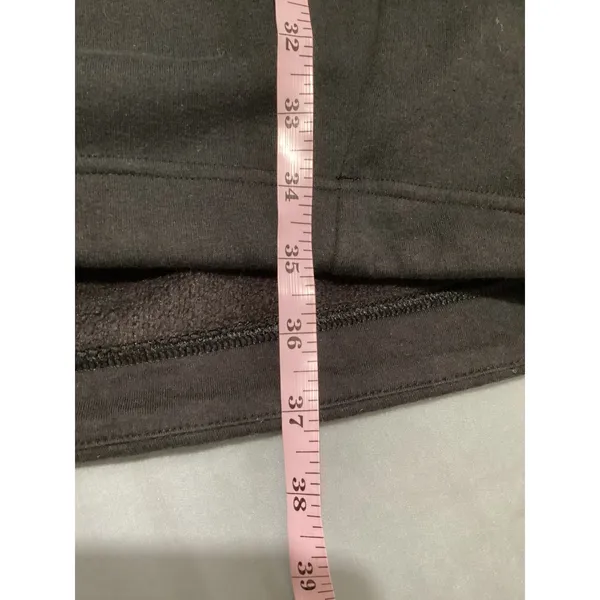Athleta Black Fleece Wrap Neck Sweatshirt Dress Long Sleeve Thumbholes Womens M - Image 9