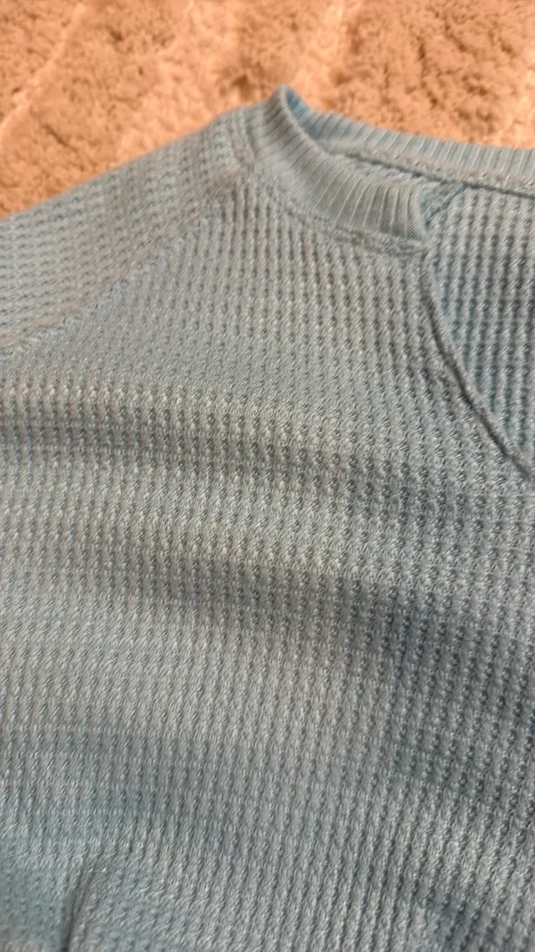 AERIE LIGHT BLUE WAFFLEKNIT SWEATER - Image 2