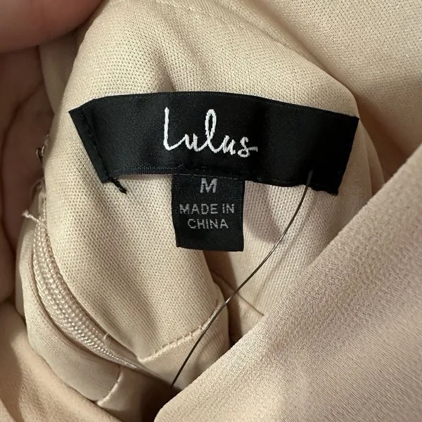 Lulus Heavenly Hues‎ Blush Pink Maxi Dress Front Slit Size Medium Deep Vneck NWT - Image 7