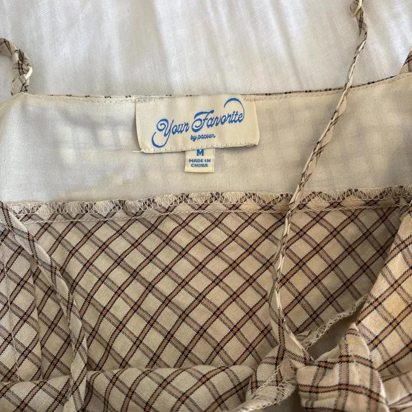 Pacsun yellow plaid ruffle mini dress - Image 3