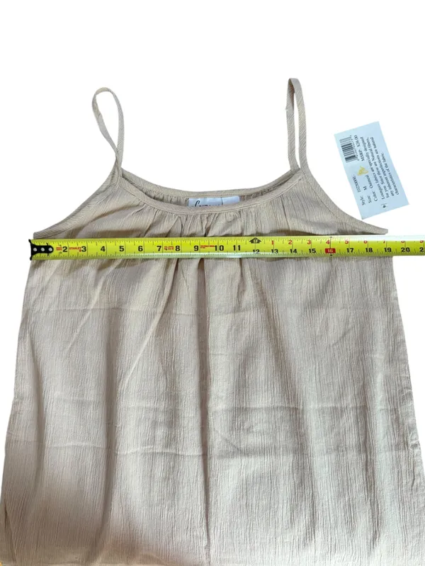 Loungees Cotton Gauzy Mini Tank Dress Beige Womens Size Medium NEW - Image 7