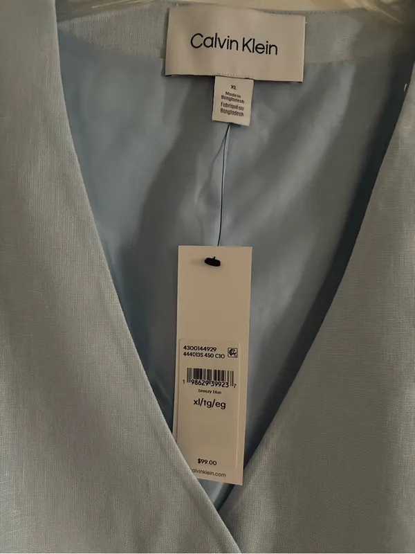 New Calvin Klein Linen Blend Button Front Vest-XL - Image 5