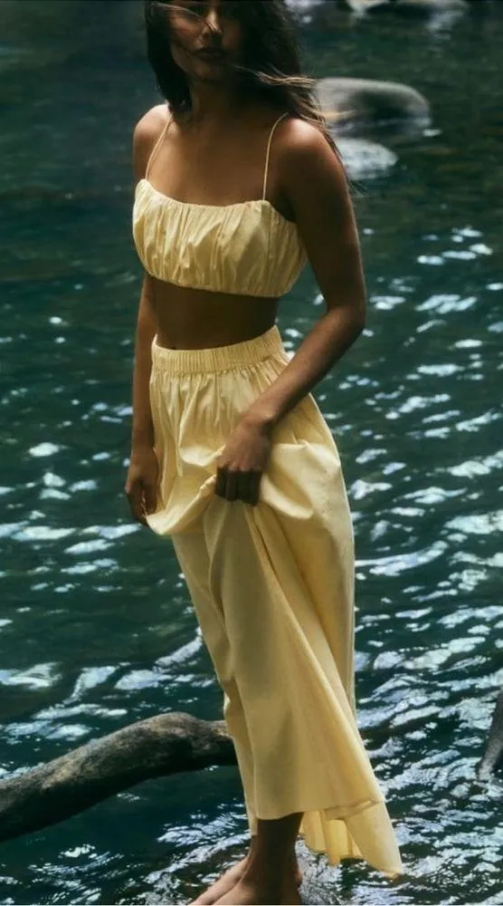 NWT Reformation Brio Two Piece Yellow Skirt and Top - Image 3
