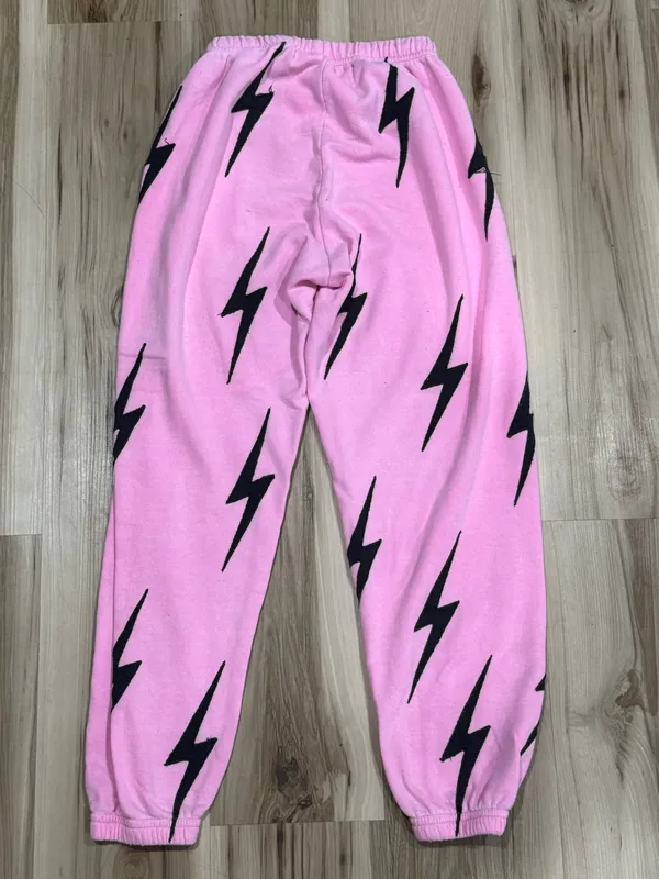 Aviator Nation Pink Lightning Bolt Sweatpants Women’s XS - Image 3