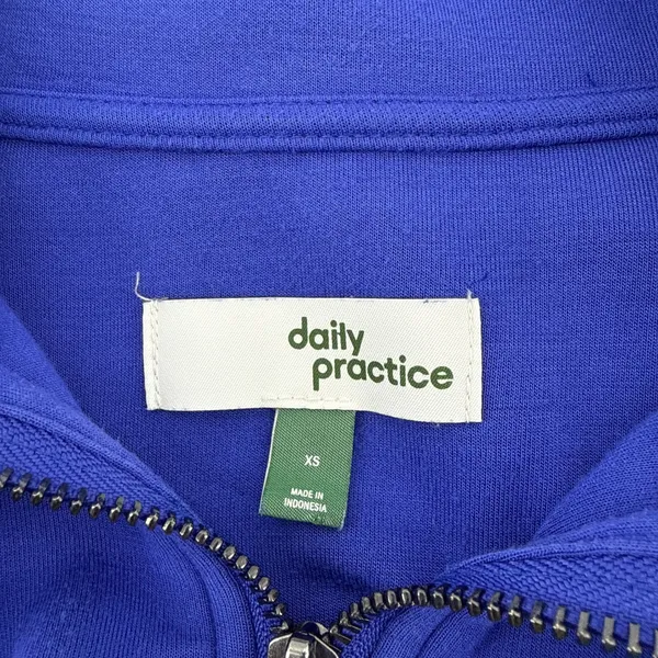 Daily Practice Anthropologie Quarter Zip Sweatshirt Womens XS Blue Crop Pullover - Image 4