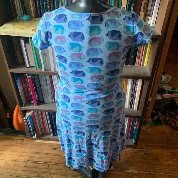 Fresh Produce XS fish print tulip sleeve fit & flare knit dress - Image 3