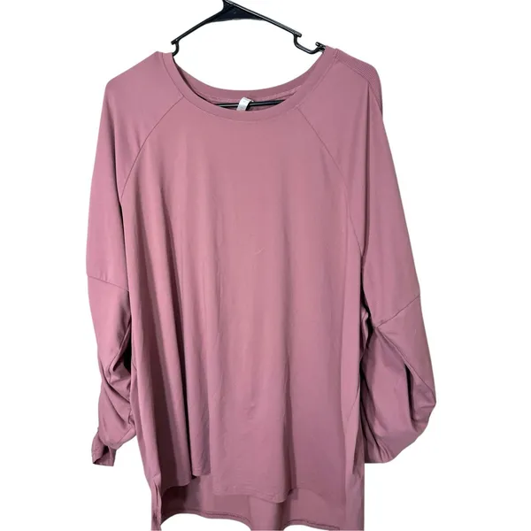 Fabletics Mauve‎ Pink Cinched Arm Long Sleeve Top Size 2X - Image 2