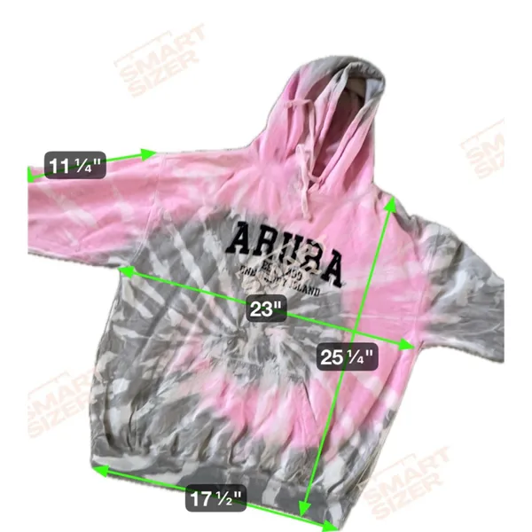 Women's Destinations Pink Gray Tie-Dye Aruba Hoodie L - Image 4