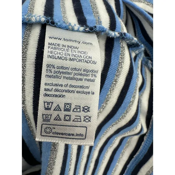 Tommy Hilfiger Womens Striped Y2K Polo Size S Academia Preppy Heritage‎ - Image 6