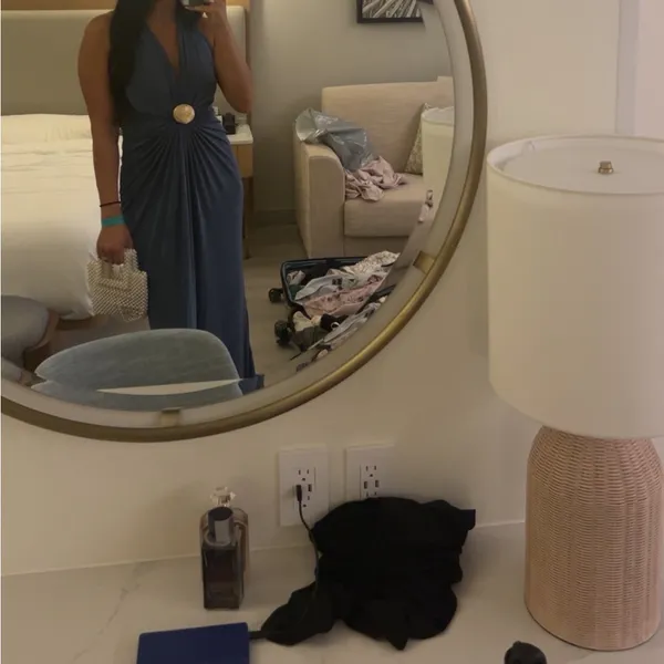 Elegant Blue Halter Maxi Dress - Image 6