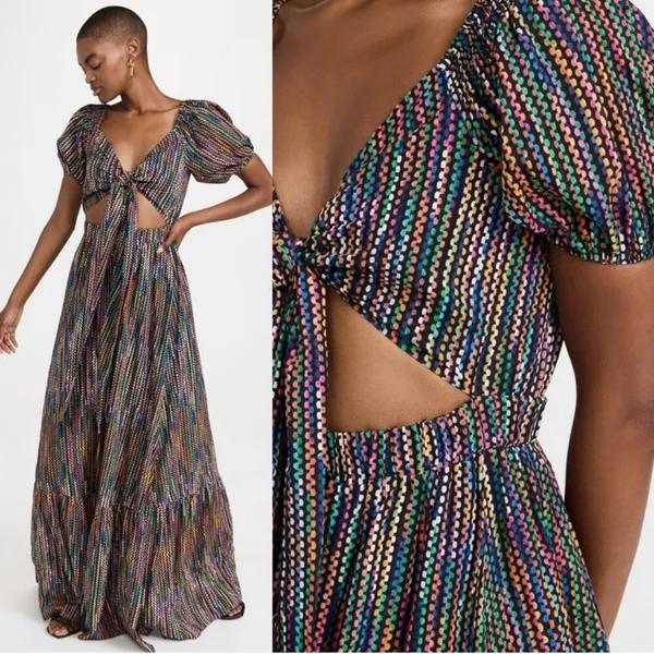 NWT Ramy Brook Striped Maxi Cut Out Dress Sz‎ Small $495 - Image 4