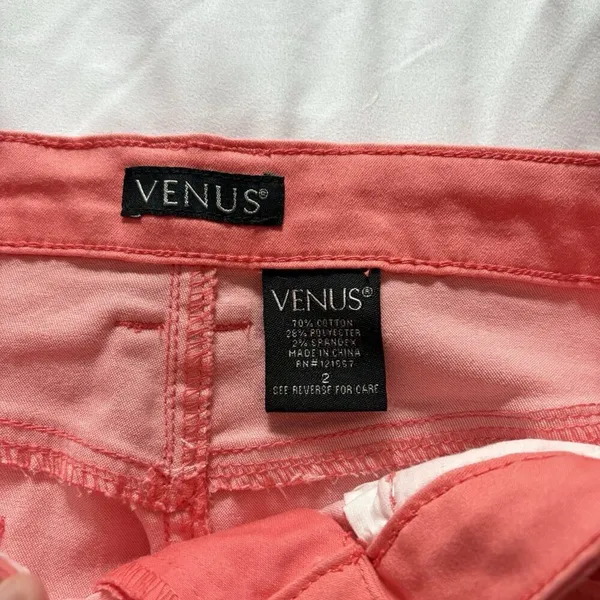 Venus Womens 2 Mini Skirt Coral Pink Stretch Cowgirl Festival Summer‎ Beach Y2K - Image 2