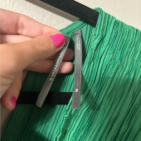 Anthropologie Asymmetrical Green Dress - Image 4