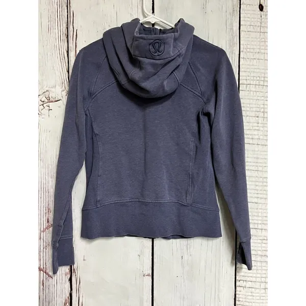 Lululemon Full Zip Scuba Jacket *Light Cotton Heathered Daze Purple Blue Size 8 - Image 2