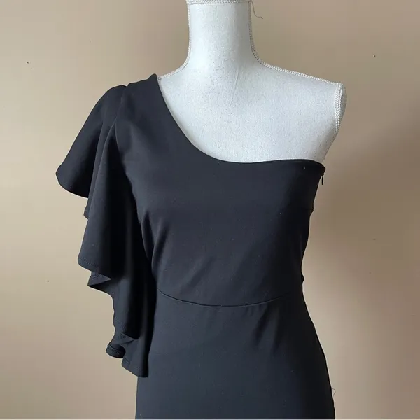 LULU'S | Live my Life Black One-Shoulder Bodycon Dress Sz M - Image 4