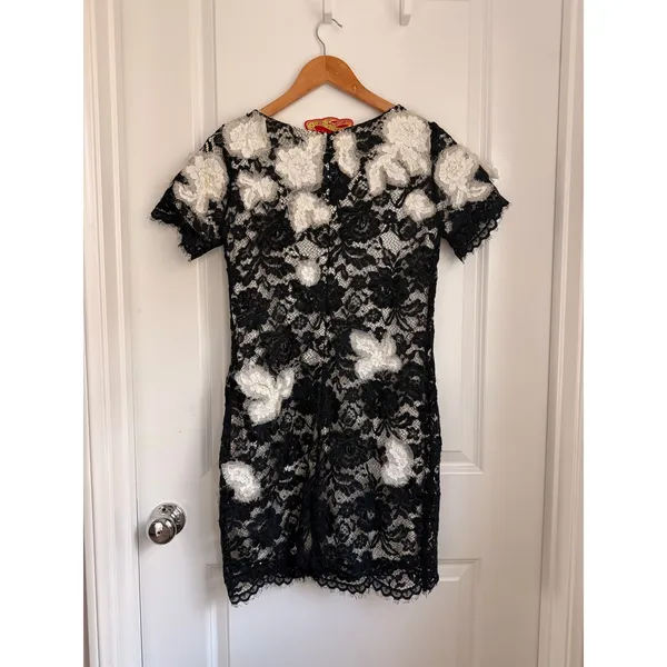 MARCHESA Notte NEW Embroider‎ Lace Floral Mini Dress Formal Event 400$ - Image 2