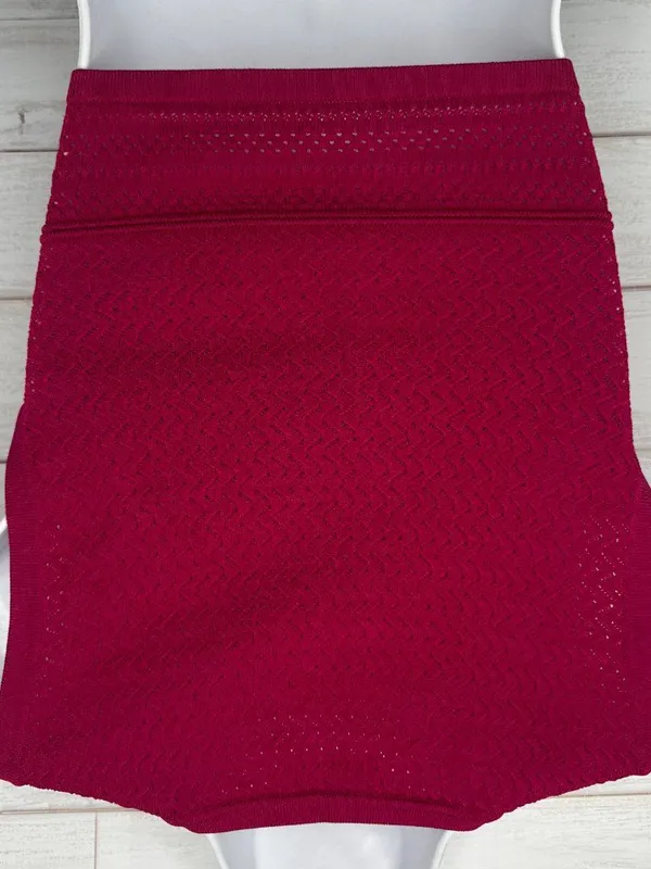 NWOT Babaton Aritzia Sleeveless Granita Pink Fuchsia Pointelle Crop Top Size XS - Image 3