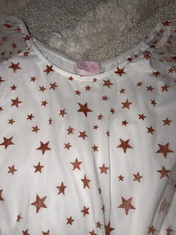 Pink Lily White Mesh Star Bodysuit - Image 3