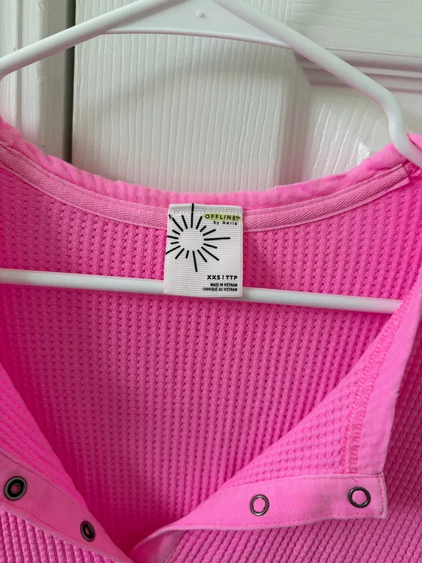 OFFLINE by Aerie Henley Long Sleeve Waffle - Image 3