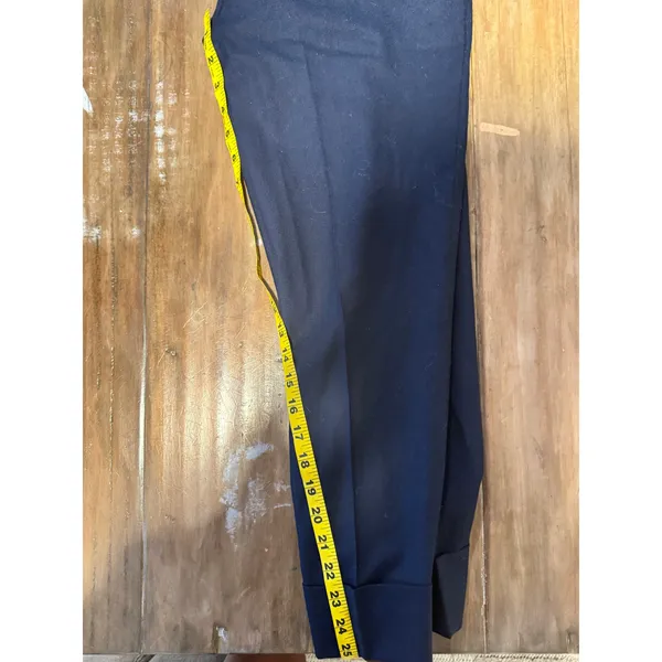 COS Navy Wool-Blend Cuffed Ankle Dress Pants Navy Blue Normcore Career‎ Size 2 - Image 5