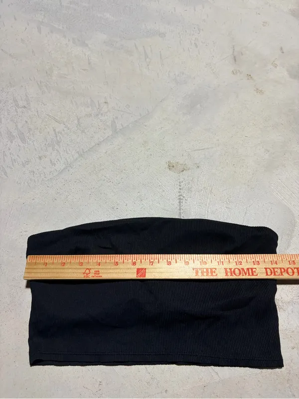 Aerie Black Ribbed swim Bandeau Top large - Image 4