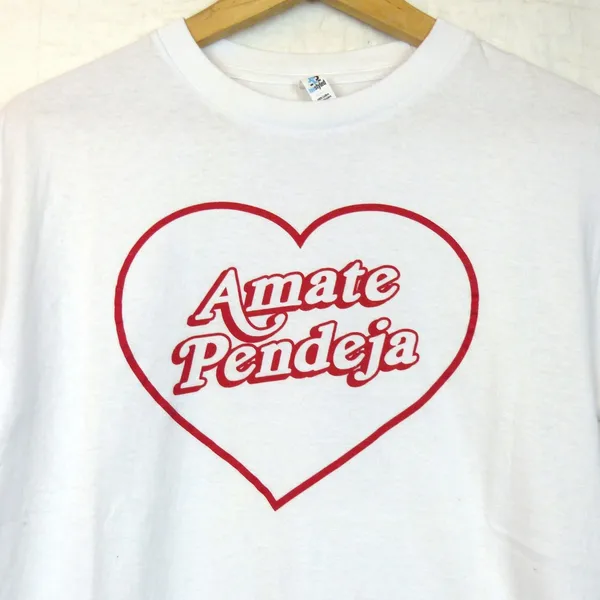 Amate Pendeja Graphic T Shirt Womens M White 100% Cotton Heart Tee by La Beks - Image 3