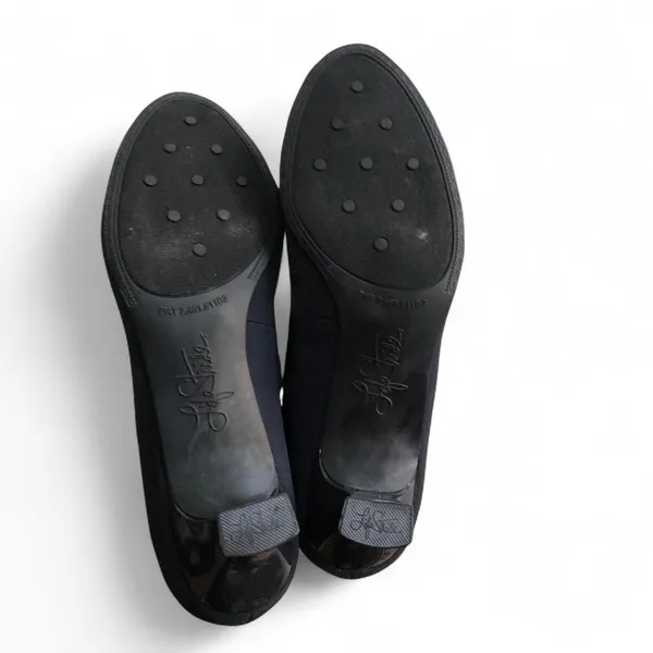 90s Y2K 2000s open peep toe pumps kitten heels mary jane bow preppy dark academia mod teacher office siren core Navy Blue #coquette #feminine #grunge Size 6M - Image 3