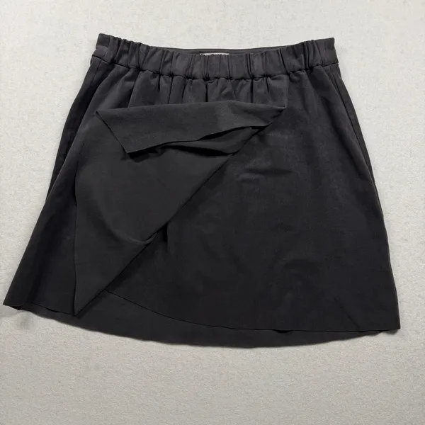Wilfred Free Aritzia Gray Mini Skirt Size Large Elastic Waist Draped Skirt - Image 3