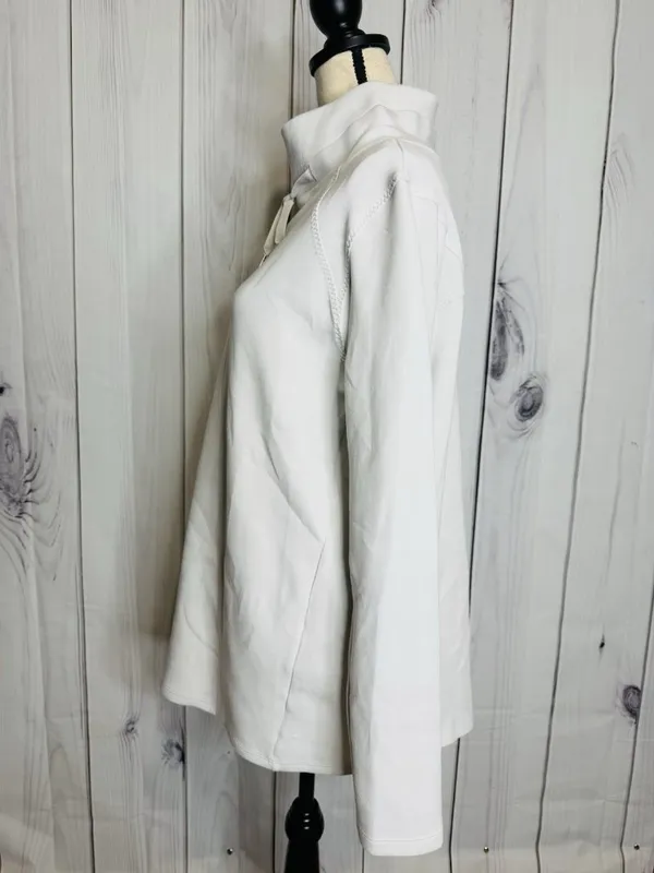 Spanx Air Essentials Got-Ya-Covered Mock Neck Pullover Top Off White Sz XL - Image 4