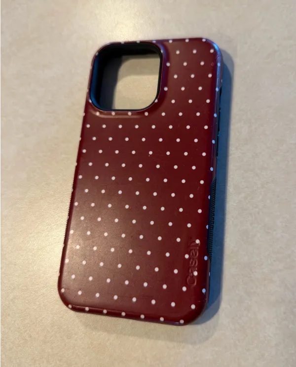 CASETiFY Maroon Polka Dot Case - Image 2