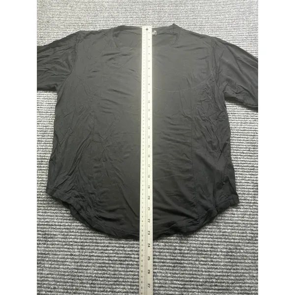 Womens Black Long Sleeve Round Neck Curved‎ Hem Viscose Blend Top Athleisure XXL - Image 3