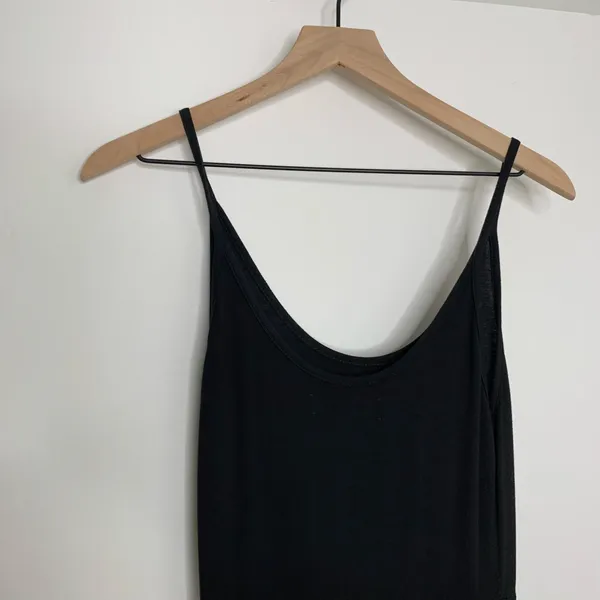 Reformation A-Line Fitted Scoop Neck Midi Length Dress Womens Small Black - Image 5