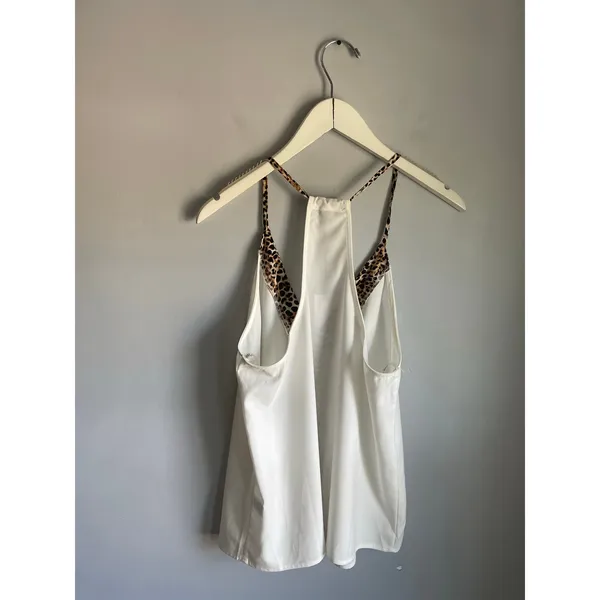 Cezele Collection Flowy Tank Top Womens Large Beige Leopard Print Sleeveless - Image 5