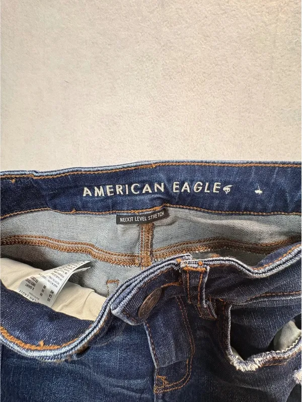 American Eagle Hi-Rise Jegging 00 X-Short Distressed Next Level Stretch Jeans - Image 6
