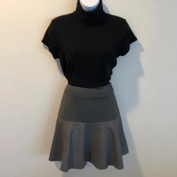HINGE Leather Panel Peplum SKIRT GREY SIZE XS $198 VERY CHIC NORDSTROM - Image 9