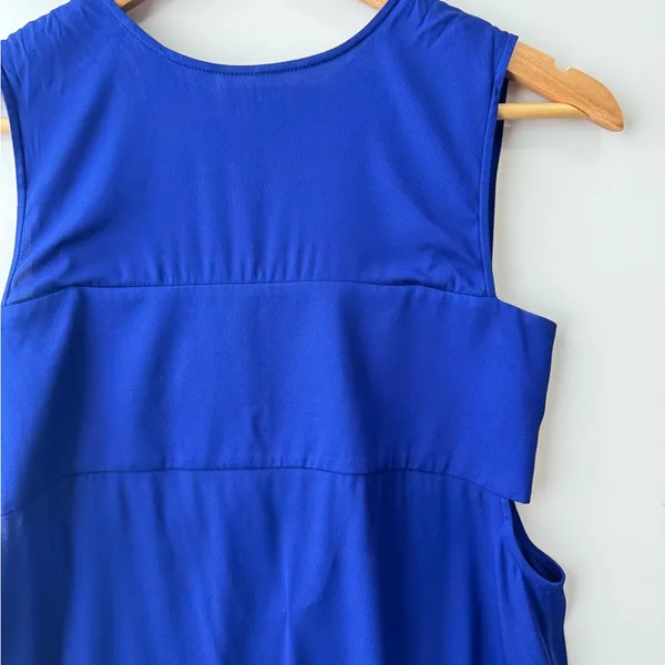 Alexander Wang Blue Sleeveless Cutout Silk Crepe Mini‎ Dress Size 2 - Image 4