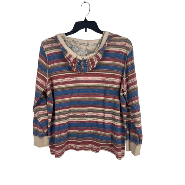 Ralph Lauren Jeans Co 2X Striped Hoodie Aztec Western Long Sleeve Pullover Top - Image 4