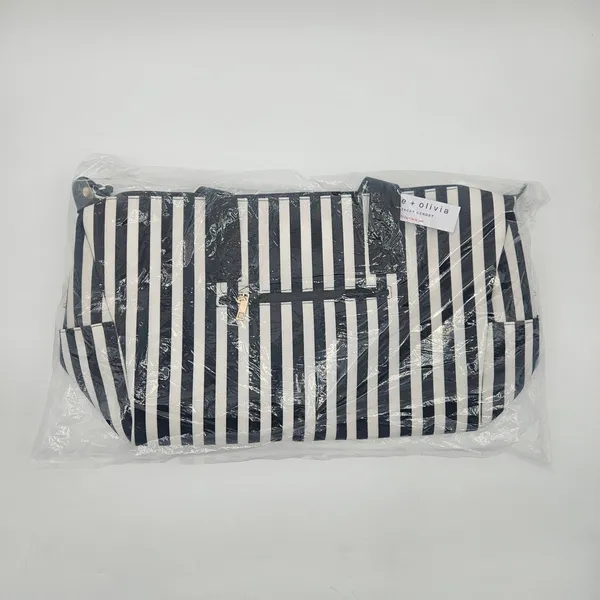 Alice & Olivia By Stacey‎ Bendet Black & White Striped Duffel Bag NWT - Image 7