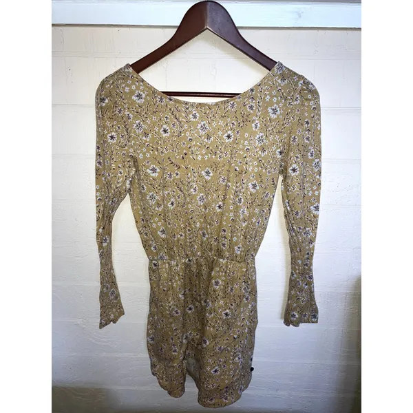 ROXY Beach Chiller Mini Long Sleeve Romper Size Small S FEMININE SOFT GIRL - Image 2