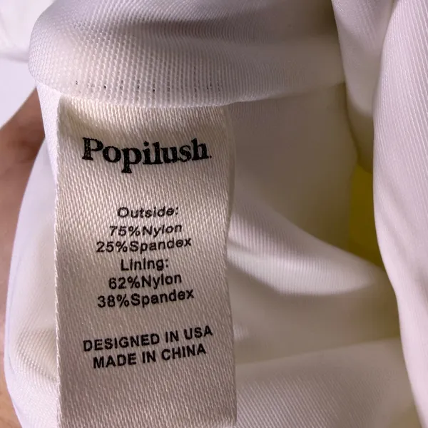NWT‎ Popilush Shapewear Bodysuit White V Neck Tummy Control - Small - Image 6