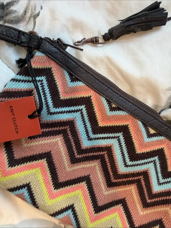 Missoni for 🎯Knit Pouch Multicolor Zigzag Wristlet Pouch - Image 3