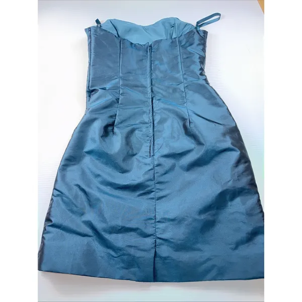 Mori Lee Cocktail‎ Short Dress Womens 10 Green Strapless Satin Formal - Image 7