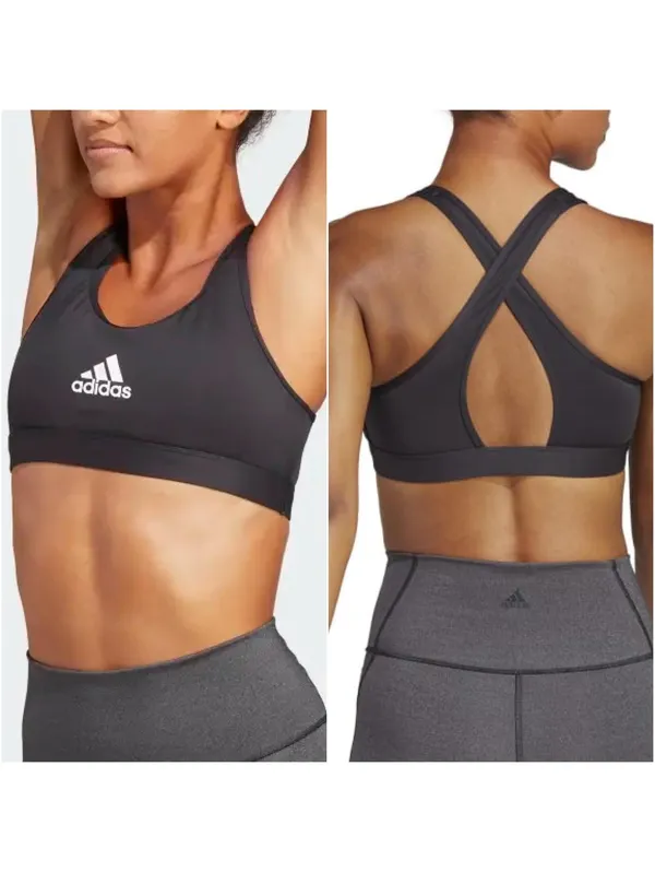 NWT Adidas Power Train Black Medium Support Sports Bra Plus Size 2XLC - Image 2