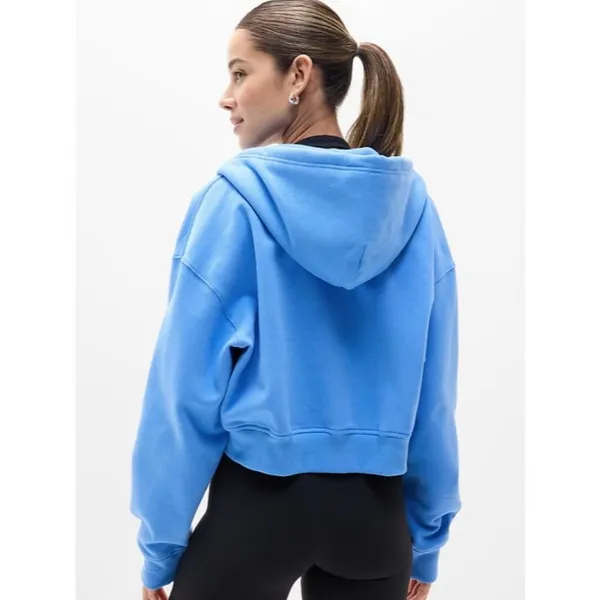 Athleta M Forever Fleece Ultra Crop Cornflower Blue Medium - Image 3